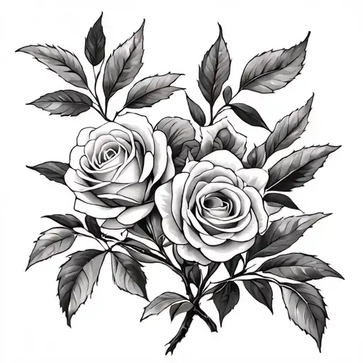 Olive Tree And Roses