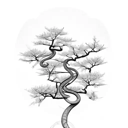 Snake Cherry Blossom Tree