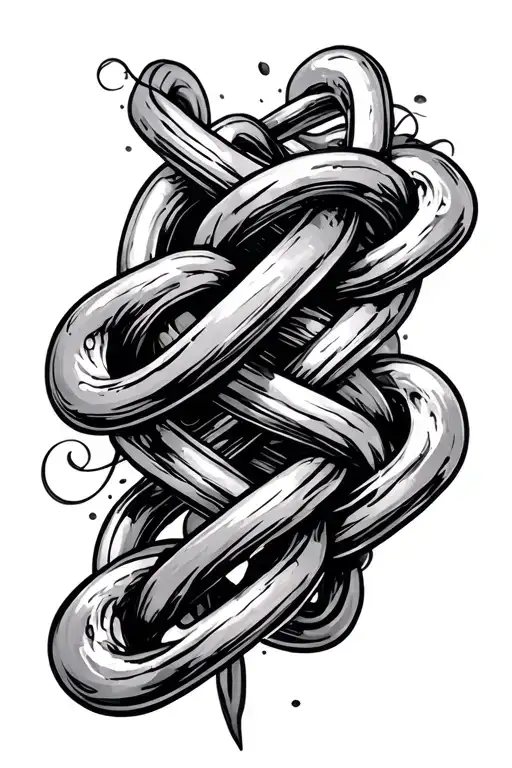 A Tattoo Of Long Chain Links In A Diagnal Line