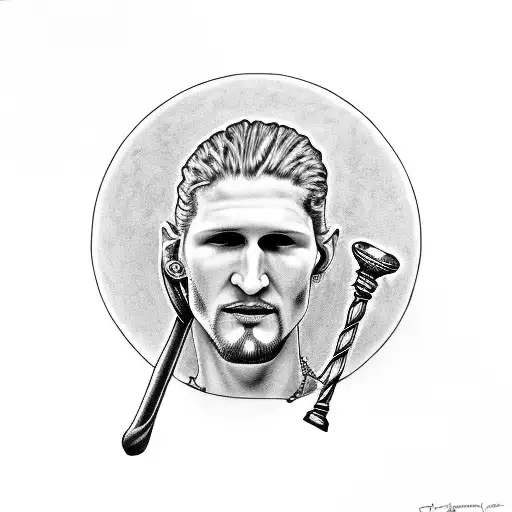 Portrait Of Layne Staley With A Legal Gavel