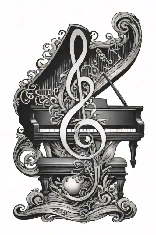 Music Tattoo Piano Clef De Sol