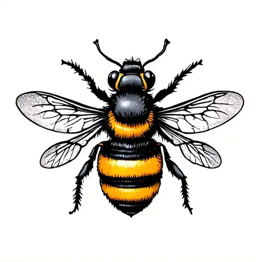 Portugal Tile Tattoo With Bumble Bee