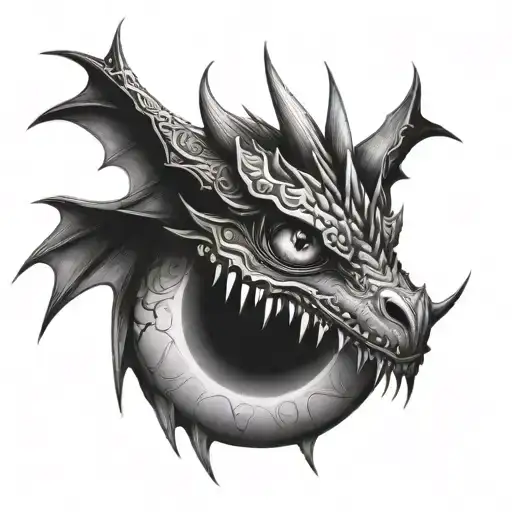 An Eye Where There Is A Dragon With Wings