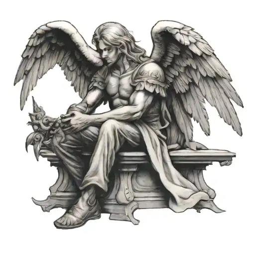 Warior Angel Sitting Alone