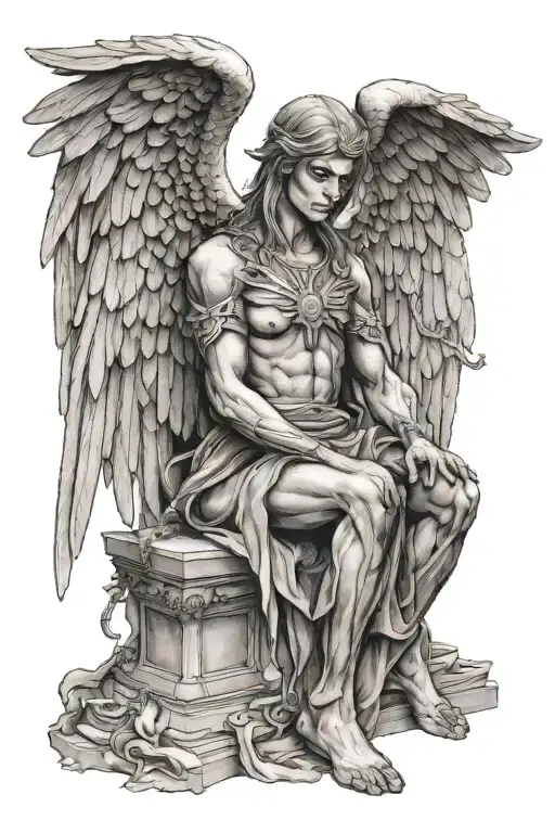 Warior Angel Sitting Alone