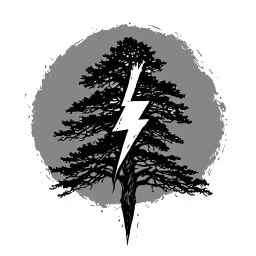 A Lightning Bolt That Is Going Threw A Tree