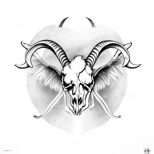 Goat Skull With Wings