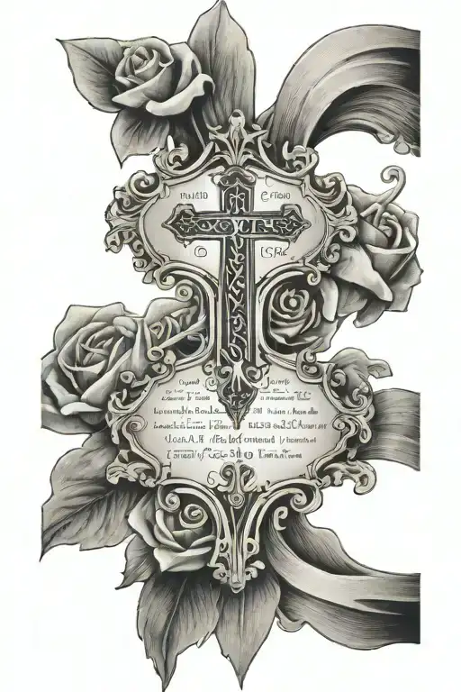 Bible Verse Written And A Cross