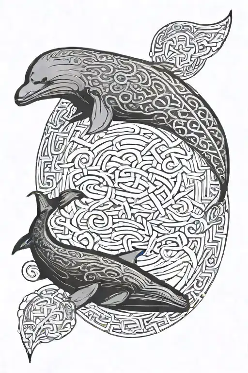 Scrimshaw Sperm Whale With Celtic Knot