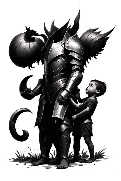 Tattoo Where It Show Me Being Armour For My 2 Children