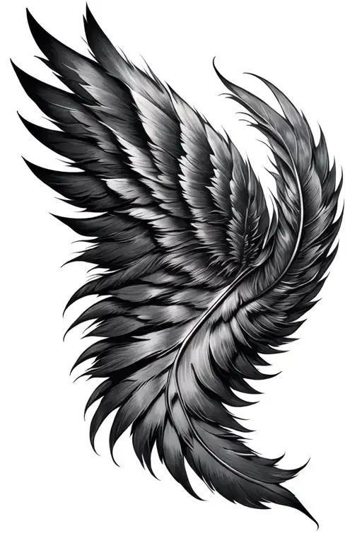 Wing Feather That Transfer To Metal And Then To Shards