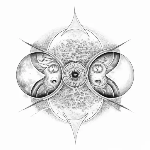 A Sun And Moon Merging Together To Form A Yin And Yang Symbol