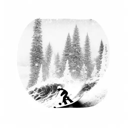 A Snowboarder Riding A Wave On A Beach