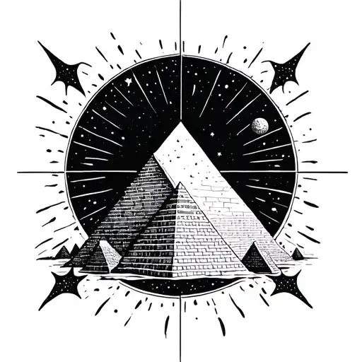 Pyramids And Stars Planet Alignment Sun