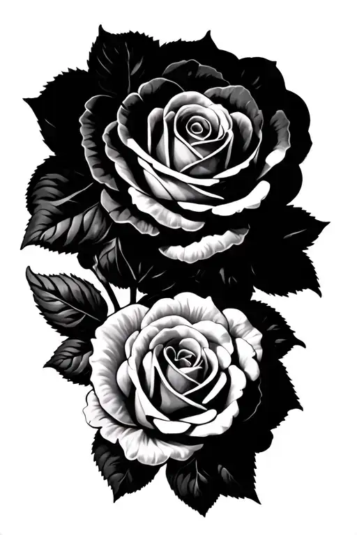 Little Rock With Roses