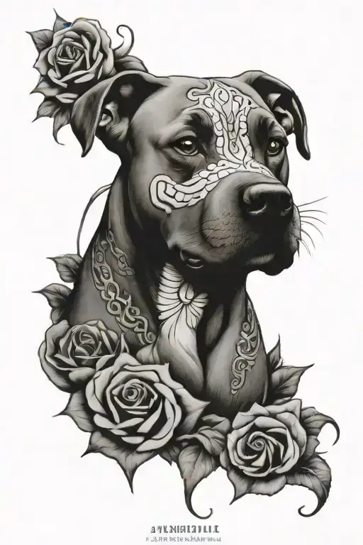 American Pitbull Day Of The Dead Skull