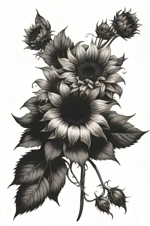 Sunflower Bouquet Tied