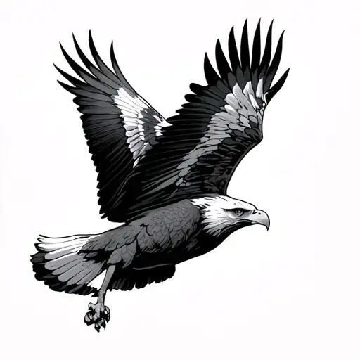 Eagle Soaring From Above