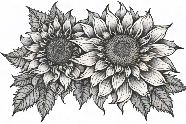 Ocean Sunflower Dotwork New School