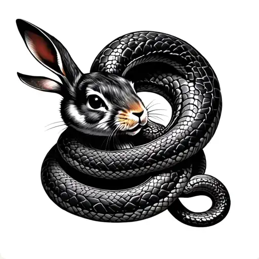 Rabbit Fighting Snake
