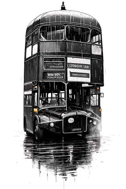Rainy Big Ben London Double Decker Bus