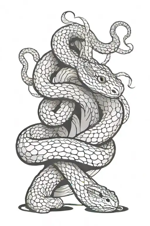 Snake Wrapped Around Leg Sleeve