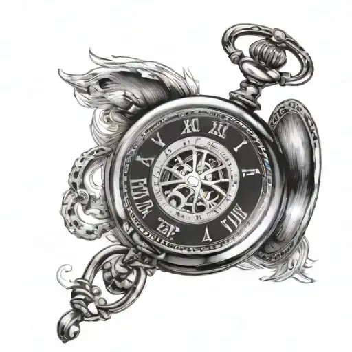 Compas Pocket Watch Black