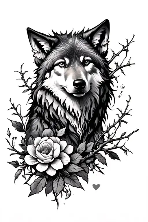 Love Wolf With Thorns And Flowers Finding Peace After A Rough Journey