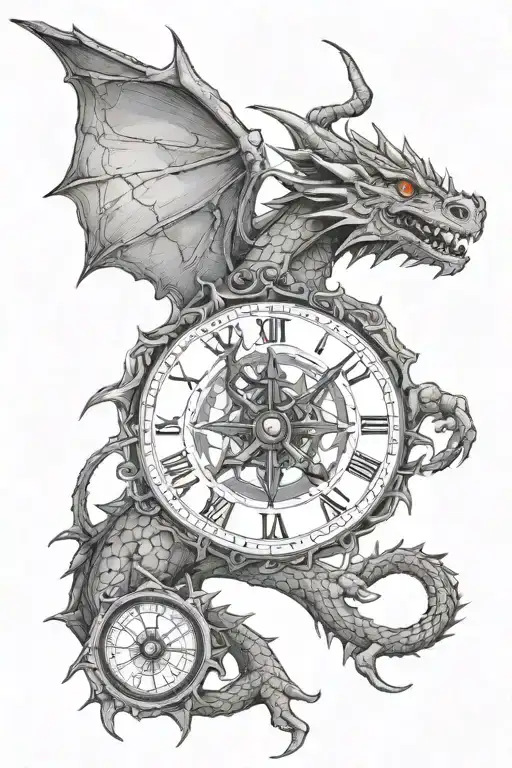 Dragon With Time Compass