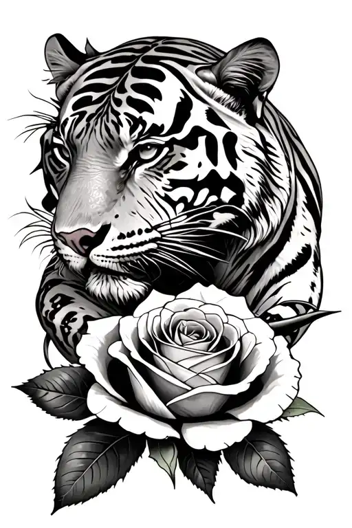 Tiger And Turtle And Rose With Thorns