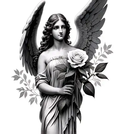 Angel Holding Rose