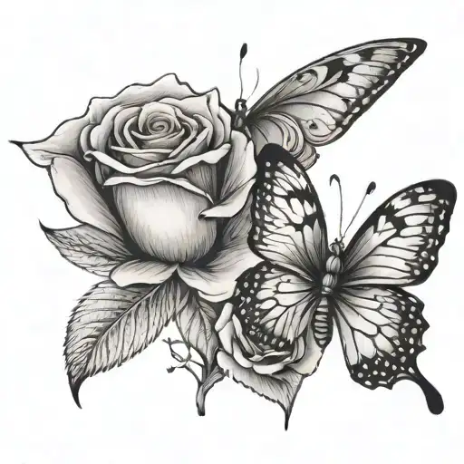 Butterfly And Rose