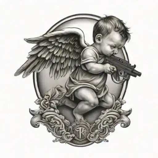 Gangser Street Baby Angel Aiming A Gun
