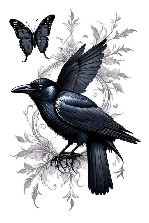 Crow And Butterfly Gothic