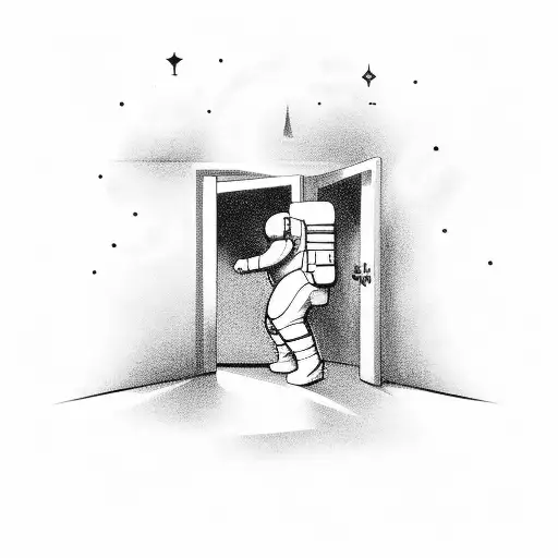Astronaut Opening Door