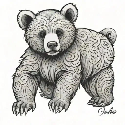 Baby Brown Bear With A Name Under