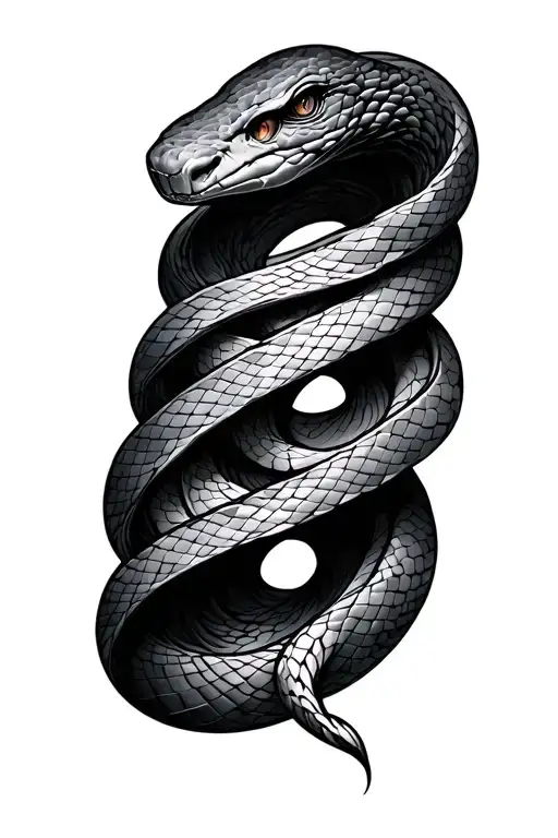 Geometric Pattern That Travels Down To A Snake Wrapped