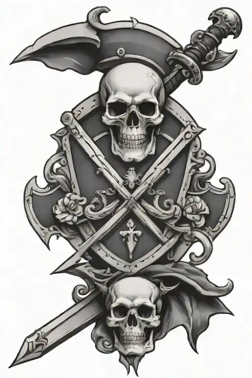 Dial Coat Of Arms Scottish Crossed Daggers And Skull