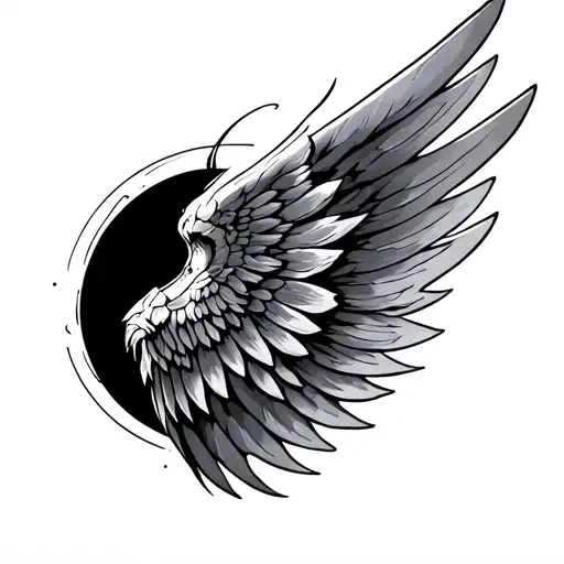Halo Wing Attached Tattoo
