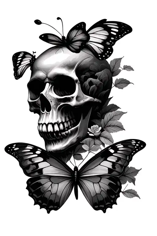 Skull And Butterfly