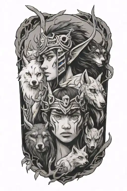 Princess Mononoke Portrait Forest Spirits