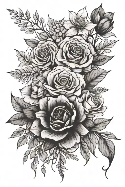 Fine Line Flower Bouquet