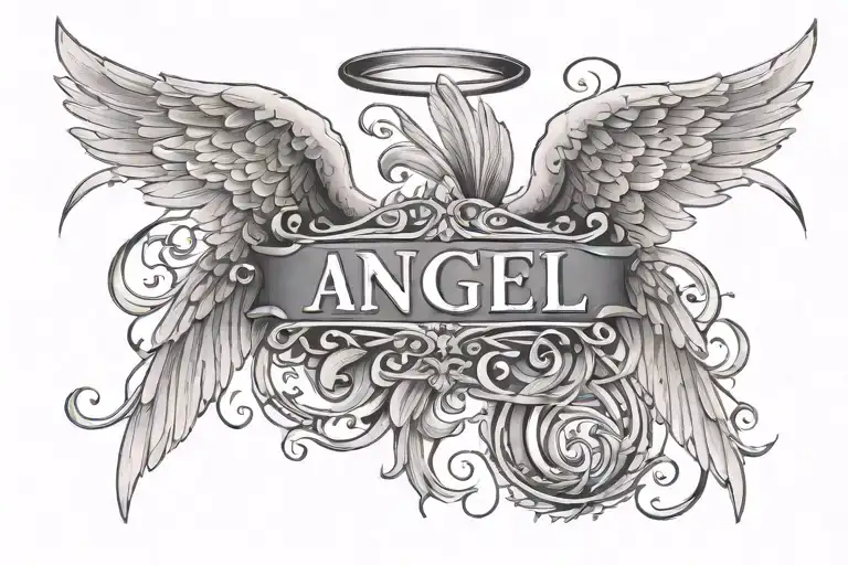 Angel Wings With The Name Jeff In The Middle