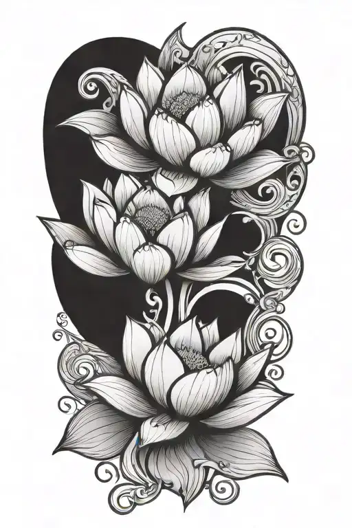 Stylized Lotus Flower With Toga