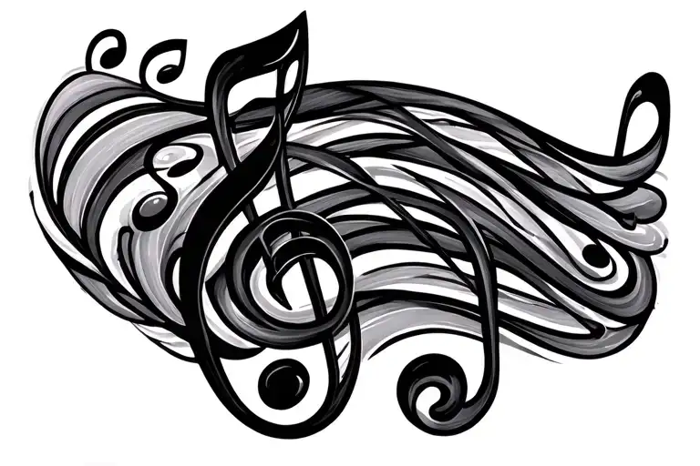 Music Notes Forming Intricate Patterns