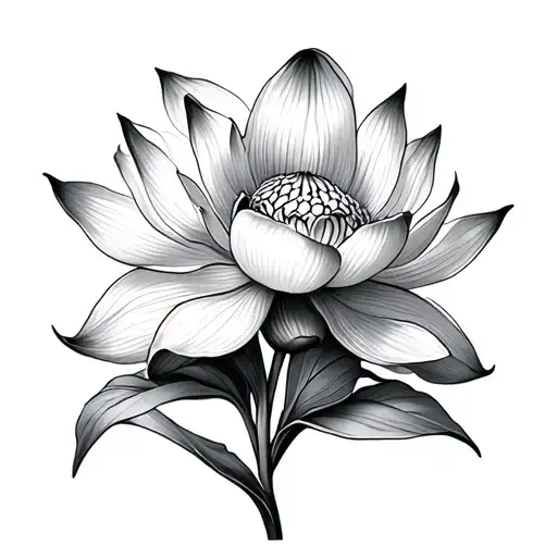 Ladyslipper Orchid And Lotus Flower Blooming