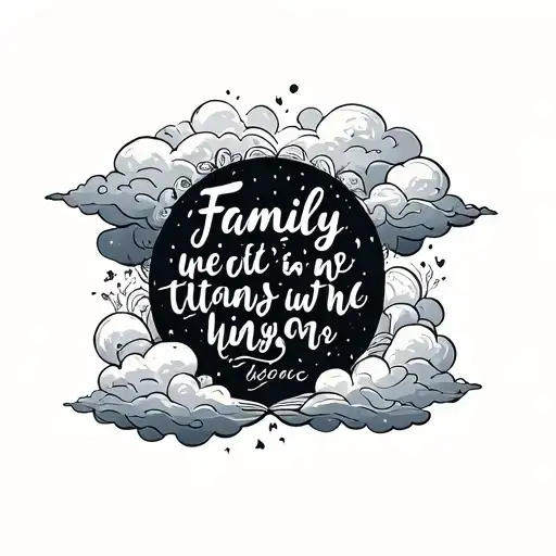 Family Bible Quotes Written Surrounded By Clouds Surrounding