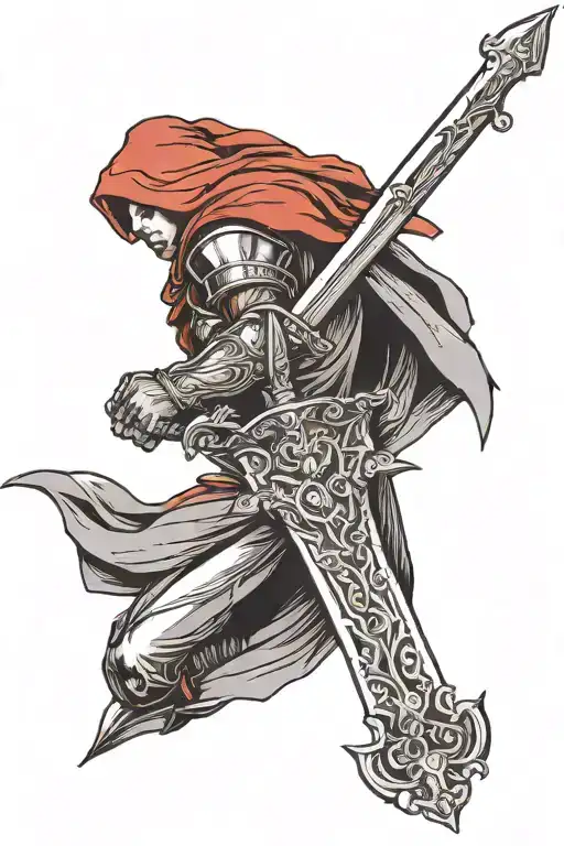 A Sword With A Red Cape