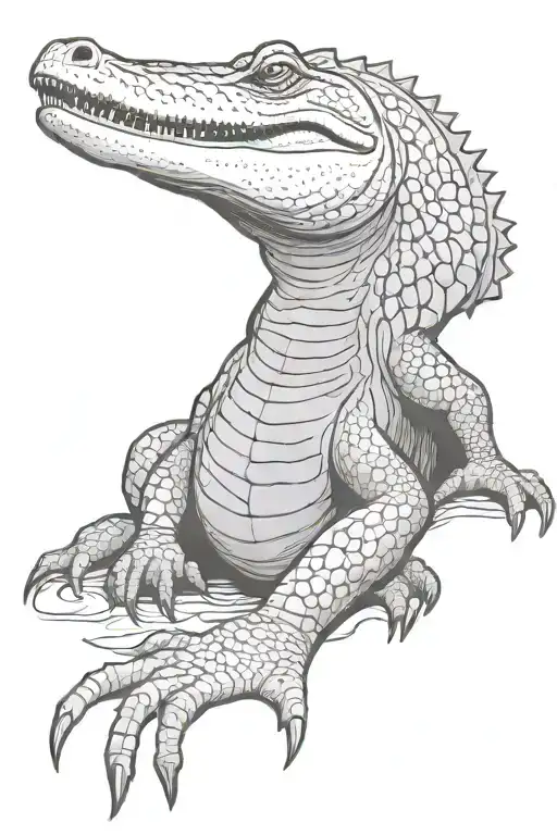 Sleeping Alligator Full Body