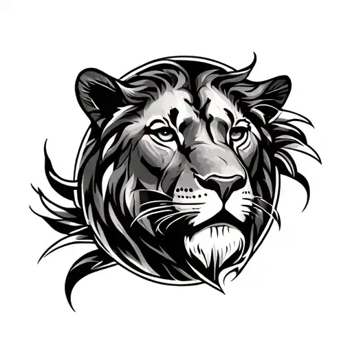 Maze Around Arm Band With A Lioness Symbolizing Strength